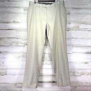 Louis Raphael Mens‎ Light Tan TAILORED Flat Front Lightweight Dress Pants 38x32